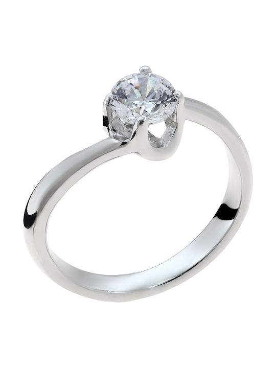 Single Stone from White Gold 14K