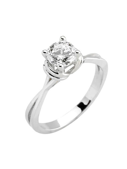 Single Stone from White Gold 14K