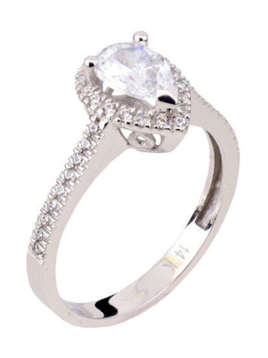 Single Stone from White Gold 14K