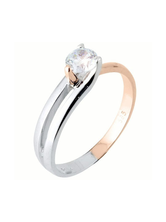 Single Stone from White Gold 14K