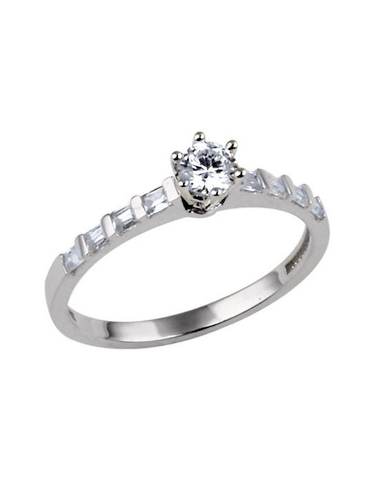 Single Stone from White Gold 14K