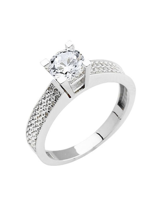 Single Stone from White Gold 14K