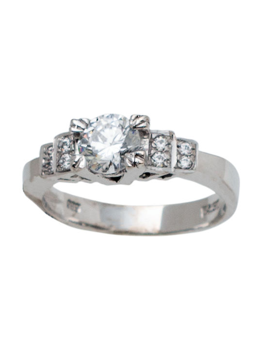 Kontopoulos Single Stone from White Gold 14K