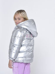 Billieblush Kids Casual Jacket Short with Hood Silver