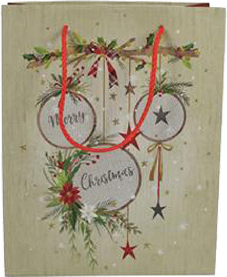 Due esse Christmas Bag for Gift Beige 14x7x18cm.