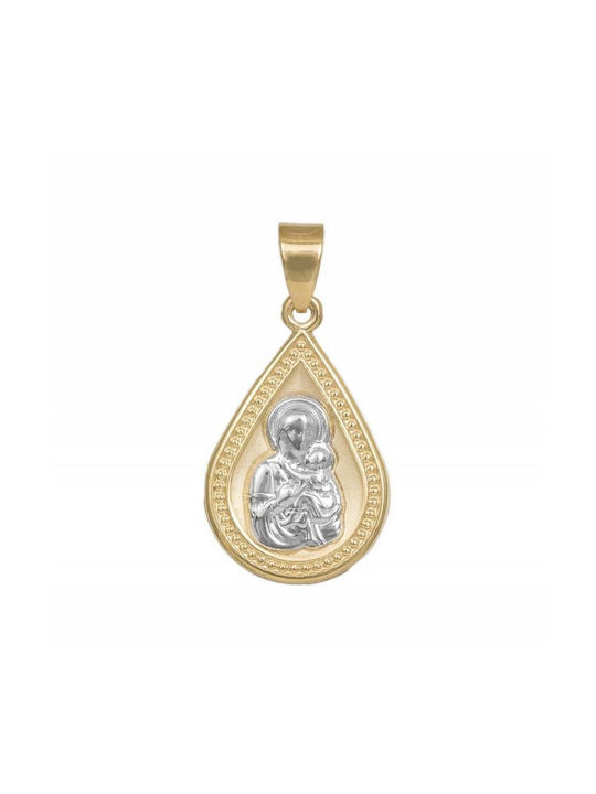 Pendant Kids Talisman Double Sided Constantine from Gold 14K 041815