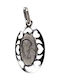 Roloi Kaliamanis Pendant Kids Talisman with the Virgin Mary made of White Gold 14K PM1085