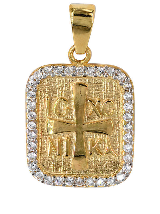 Tasoulis Jewellery Collection Μενταγιόν Παιδικό Φυλαχτό Κωνσταντινάτο από Χρυσό 9K 9K535-1KON