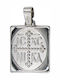 Roloi Kaliamanis Pendant Kids Talisman Double Sided Konstantinato made of White Gold 14K PM1176