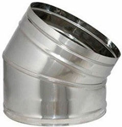 Ημιγωνία Σύνδεσης Καπνοδόχου Inox 230mm Ασημί