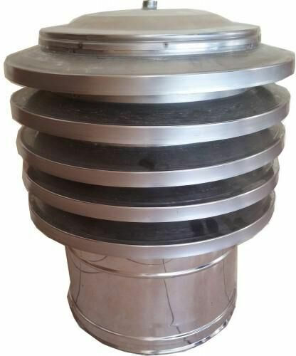 Inox Shell Krone Rauchrohr Inox 160mm Silber