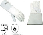 Gloves for Work Welding White Leather