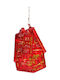 Christmas Glass House Ornament Red