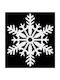 Hanging Snowflake Ornament Plastic White with Glitter Set 4pcs