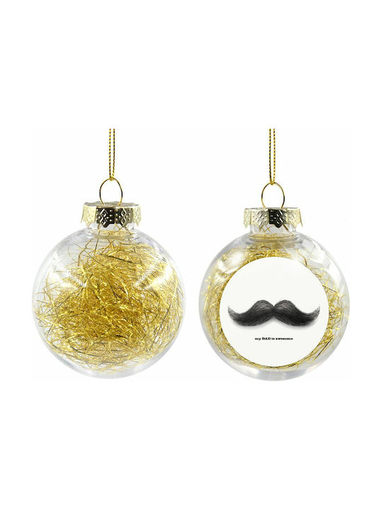 Christmas Plastic Ball Ornament Gold 8cm