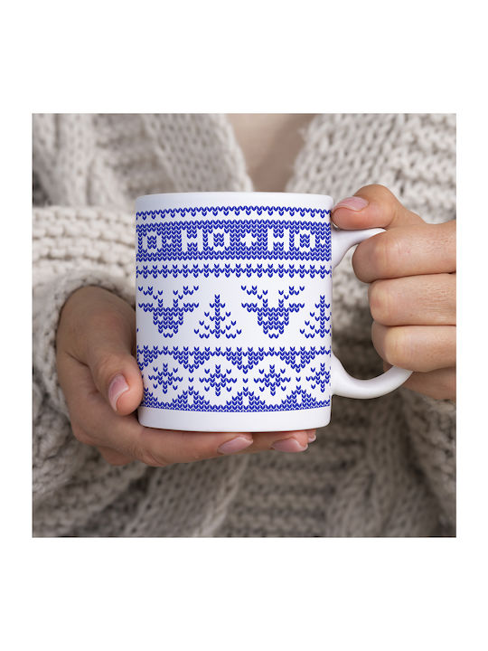 Christmas Mug Ceramic Blue