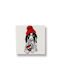 Christmas Hipster Zoo Dane Christmas Coaster Porcelain White