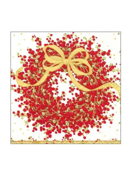 Caspari Set of Christmas Napkins Disposable L12.5xW12.5cm. 20pcs
