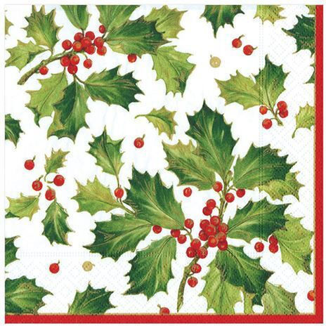 Caspari Set of Christmas Napkins Disposable L20xW20cm. 20pcs