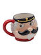 EDG Ornament de masă de Crăciun Cană Ceramic Multicolor Înălțime 10cm.