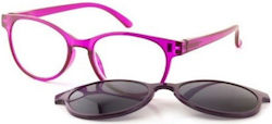 Women's Reading Glasses +2.50 in Purple color KLH156-1-2.50