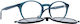 Invu Weiblich Kunststoff Brillenrahmen mit Clip On Blau M4215C
