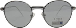 Snob Milano Metal Prescription Eyeglass Frame with Silver Clip-On Snob Milano Metal Prescription Eyeglass Frame with Silver Clip-On