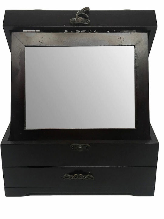 Karvounis Wooden Jewellery Box with Drawer and Mirror 22x19x13cm