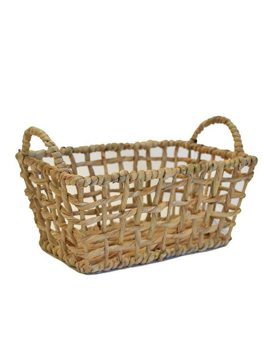 Decorative Basket Wicker with Handles Brown 40x30x20cm