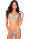 Bikini Set Bra & Slip Bottom with Laces Silver