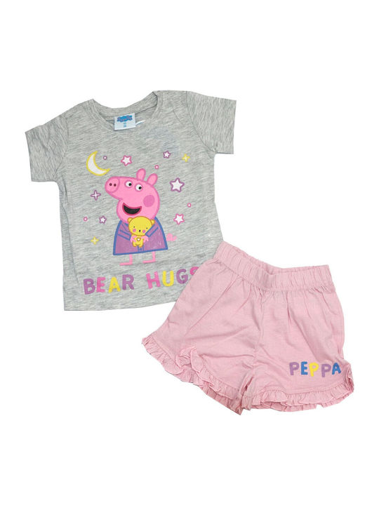 Peppa Pig Kinder Schlafanzug Sommerlich Gray