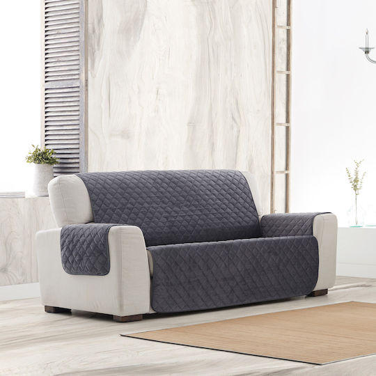 Aithrio Universal Velvet Husă Elastică Canapea cu trei locuri Gri 1buc UNIVERSAL-VELVET-C/10-ΓΚΡΙ-ΜΕΓΆΛΟΣ-ΤΡΙΘΈΣΙΟΣ
