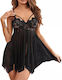 La Lolita Amsterdam Sexy Babydoll Μαύρο
