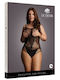 Le Désir Plus Size Sexy Bodysuit Gittermuster Schwarz