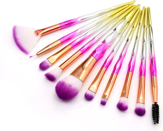 Professional Set with Makeup Brushes made of Synthetic Hair 10pcs