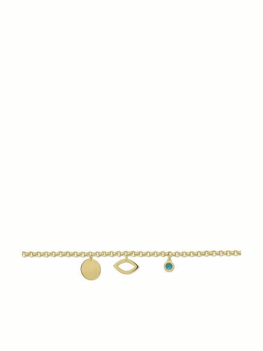 Ekan Kids Bracelet Chain from Gold 14K with Evil Eye