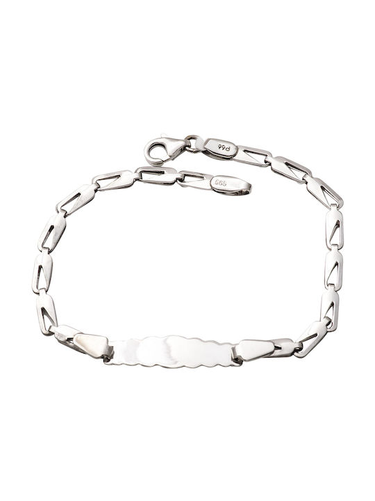 Kosmima Shop Kids White Gold ID Bracelet 14K for Boy