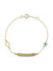 Verorama Kids Bracelet ID from Gold 14K with Σταυρό