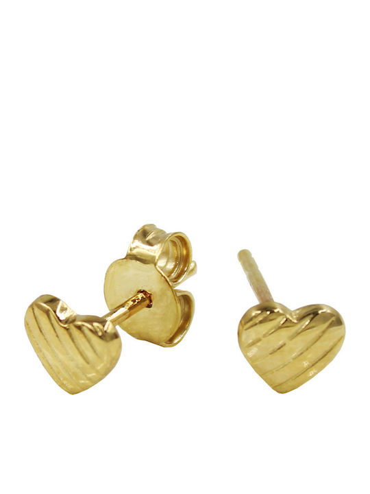Roloi Kaliamanis Kids Earrings Studs Hearts from Gold 14K