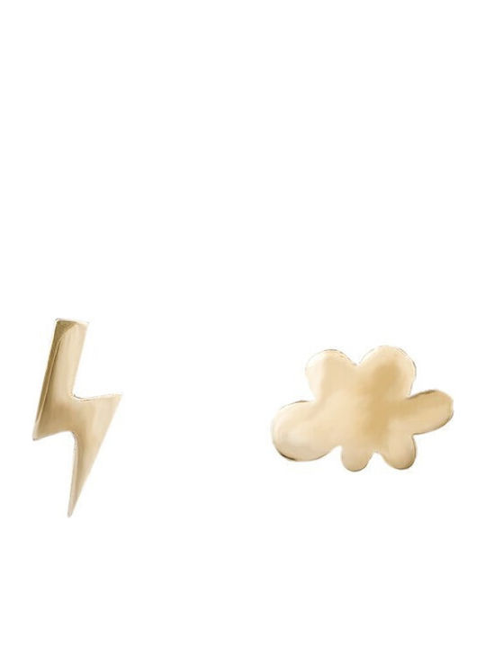 Stud Kids Earrings Made of 9K Gold