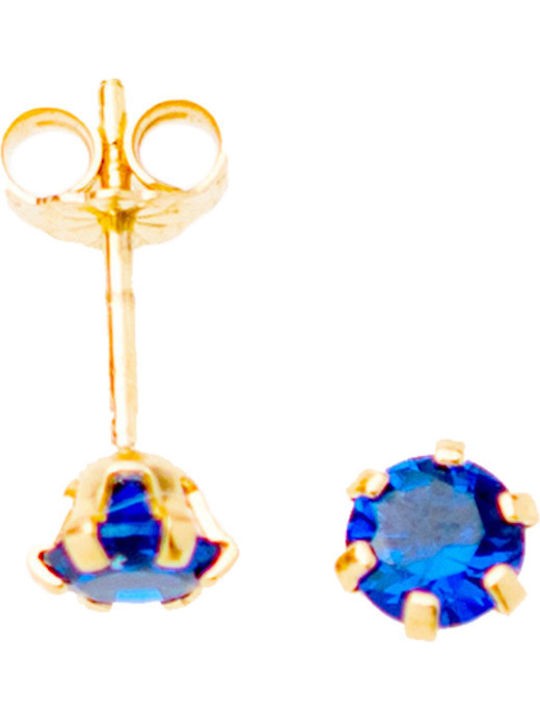 Kontopoulos Kids Earrings Studs with Stones from Gold 14K