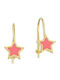 Gold Plated Kids Earrings Pendants Stars made of Silver