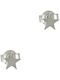 Kids Earrings Studs Stars from White Gold 9K