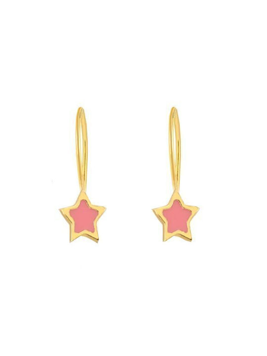 Paraxenies Gold Plated Kids Earrings Pendants Stars made of Silver