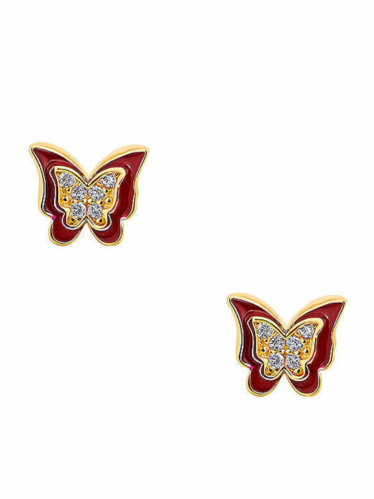 JewelStories "cutie Gold Plated Kids Earrings Studs Butterflies made of Silver