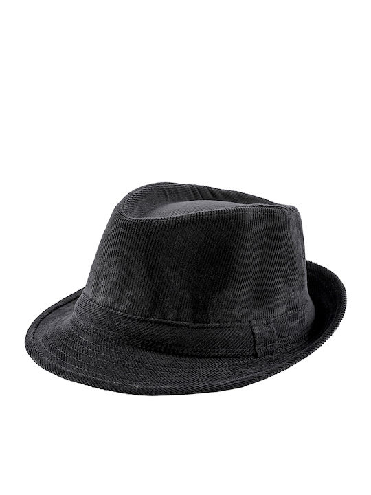 Brims and Trims Fabric Men's Hat Fedora Black