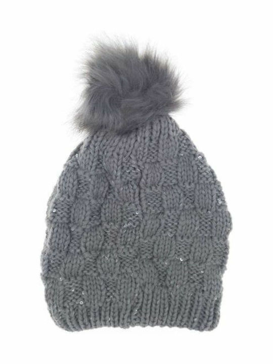 Knitted Gray Baby Beanie