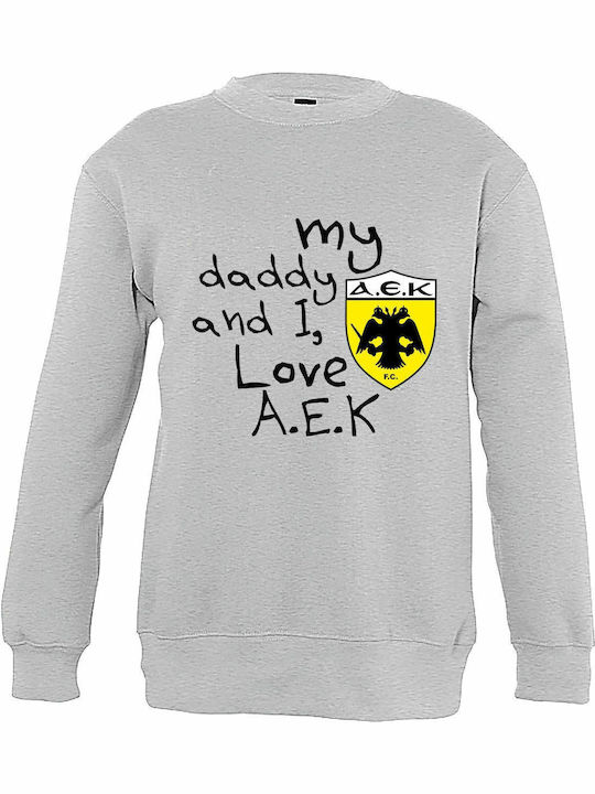 Kids Sweatshirt with Hood Grey Melange My Daddy...