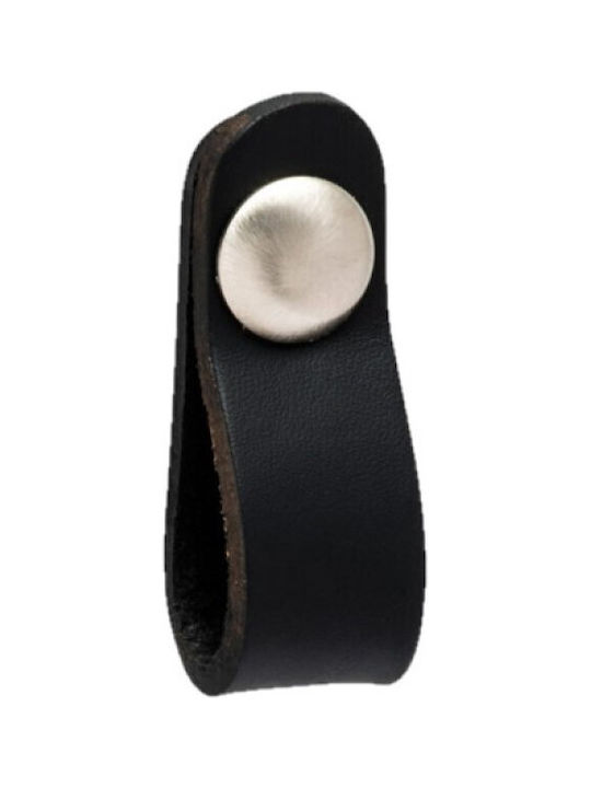 Viometale Knob Furniture made of Leather in Black Color D20mm 01.155 1pcs