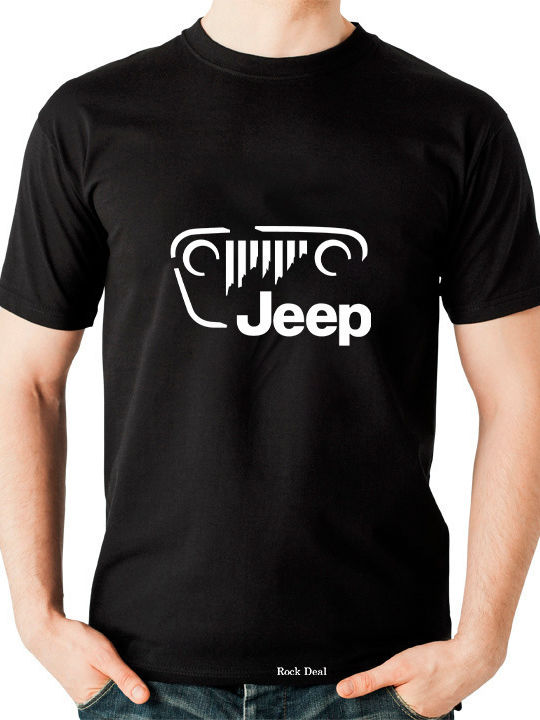 Rock Deal Jeep T-shirt Μαύρο Βαμβακερό